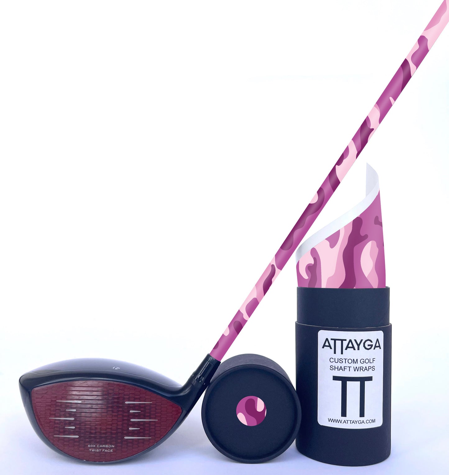 Pink Camo Shaft Wrap. Close up