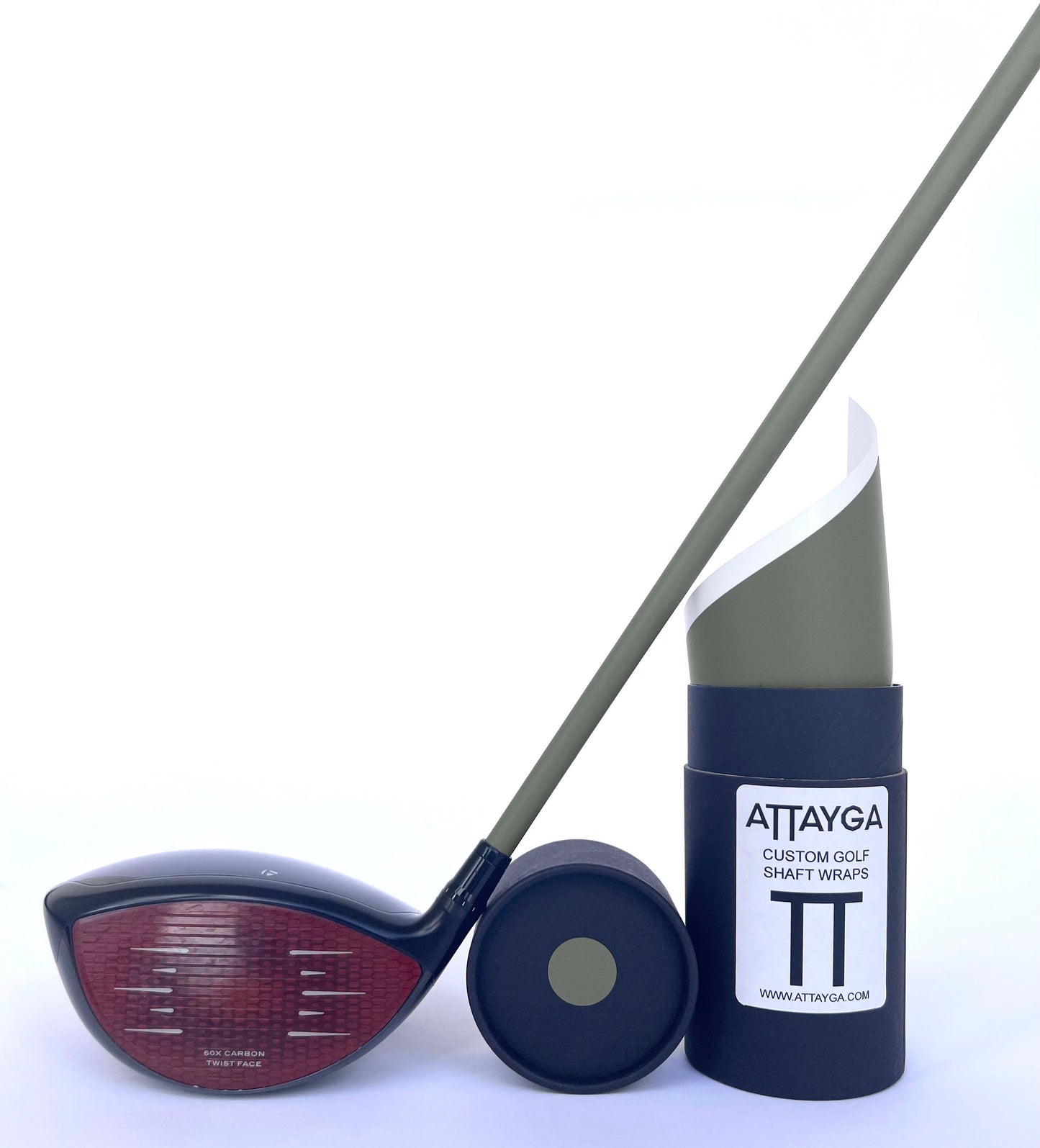 khaki golf shaft wrap, close up, stealth driver, taylormade