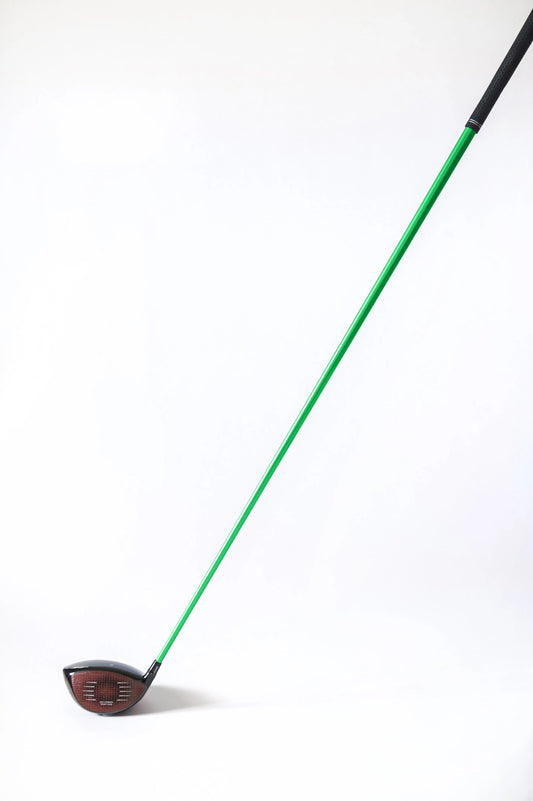 Green golf shaft wrap, face on, stealth driver