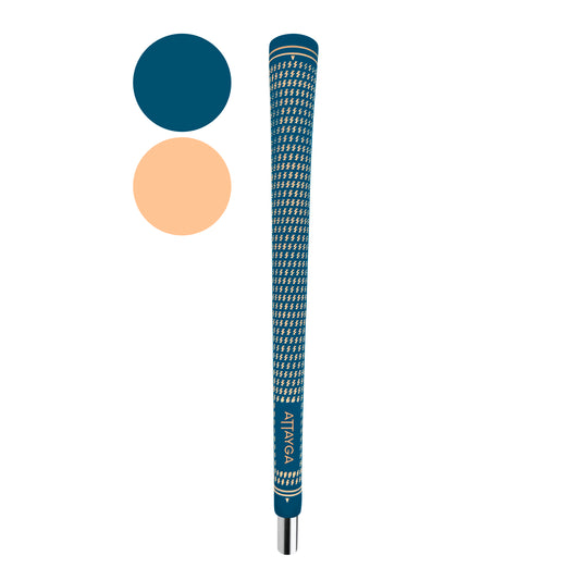 Navy and peach rubber golf grip. Universal.