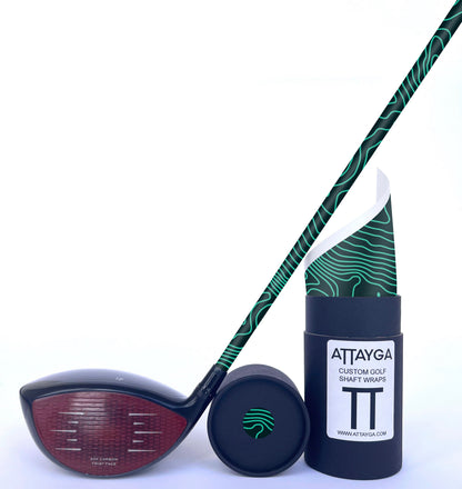 Black & Teal Golf Shaft Wraps | Golf Club Shaft Wraps | ATTAYGA