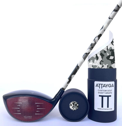 Camo golf shaft wrap, close up