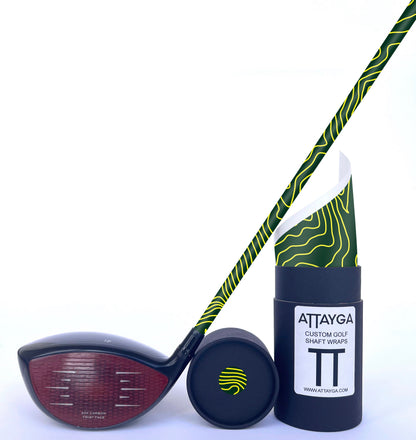 Matte Golf Shaft Wrap | Green & Yellow Golf Shaft Wrap | ATTAYGA