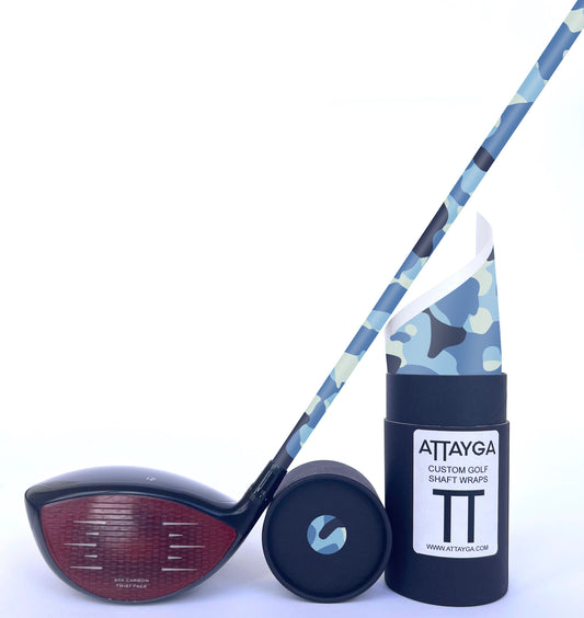 Blue Camo Shaft Wrap, Close Up