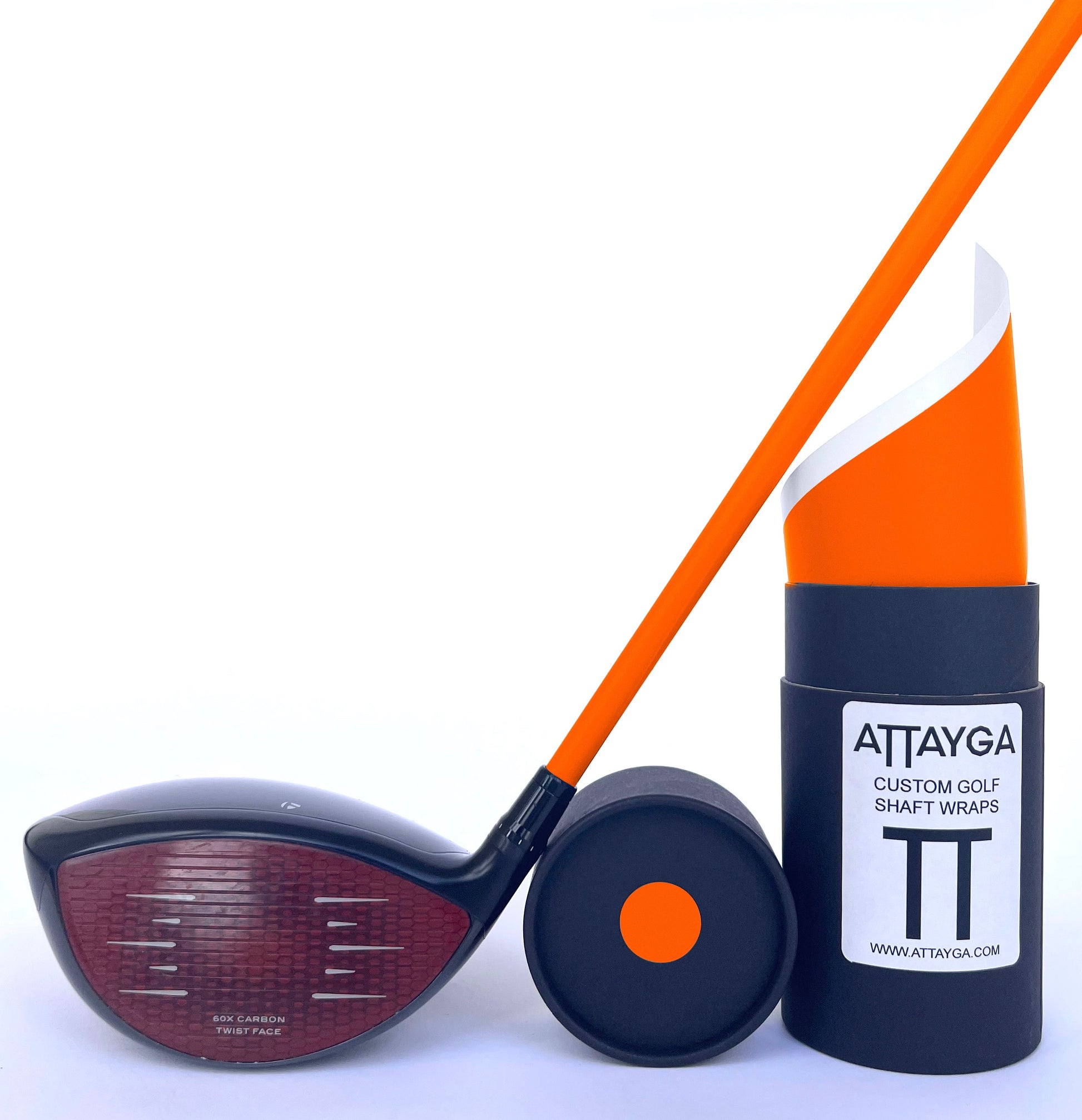 Orange golf shaft wrap, close up