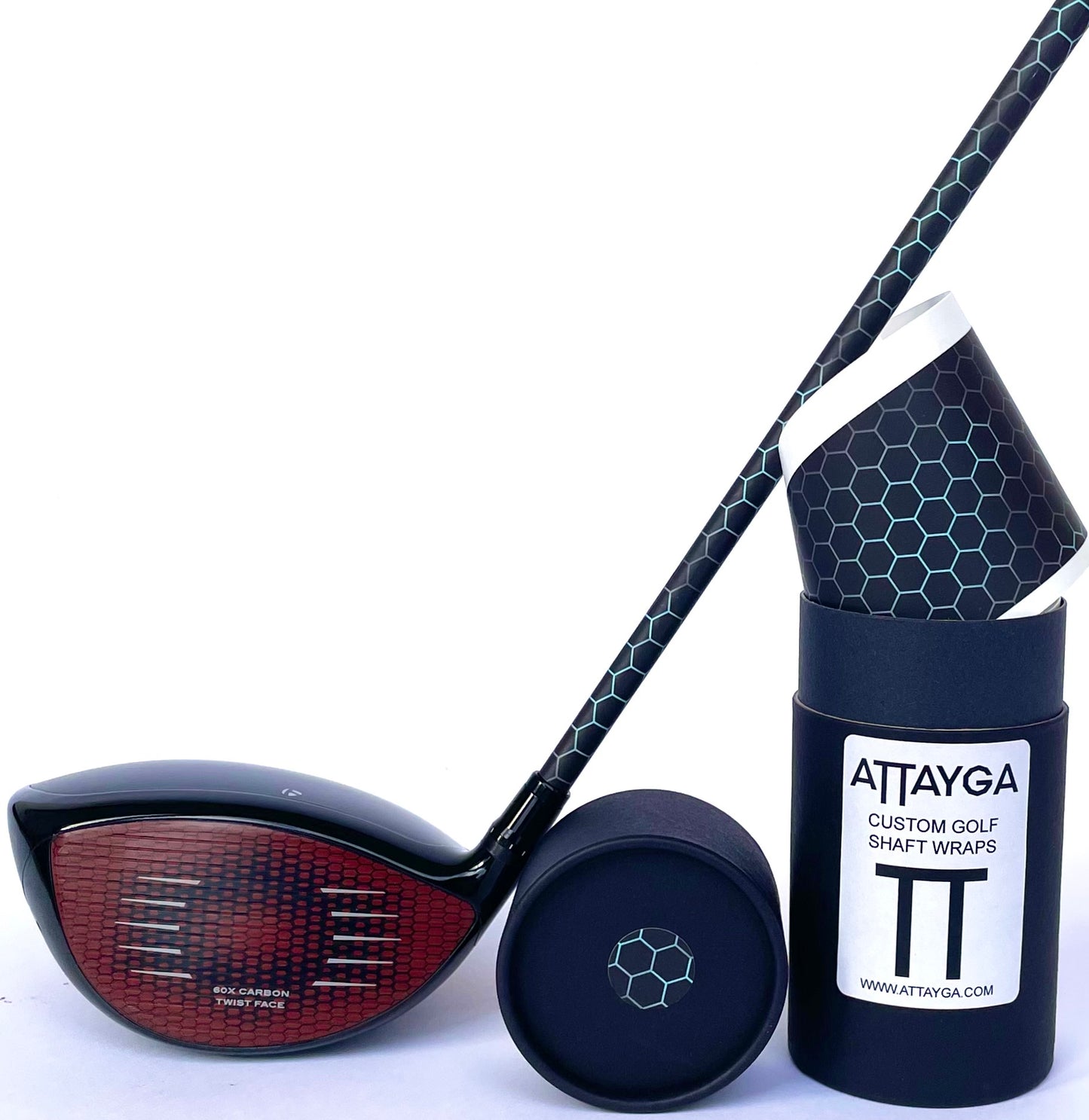 Blue Hex Golf shaft wrap, close up