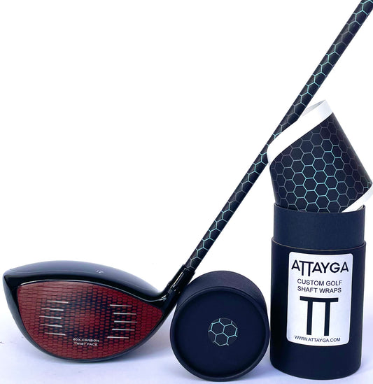 Blue Hex Golf shaft wrap, close up