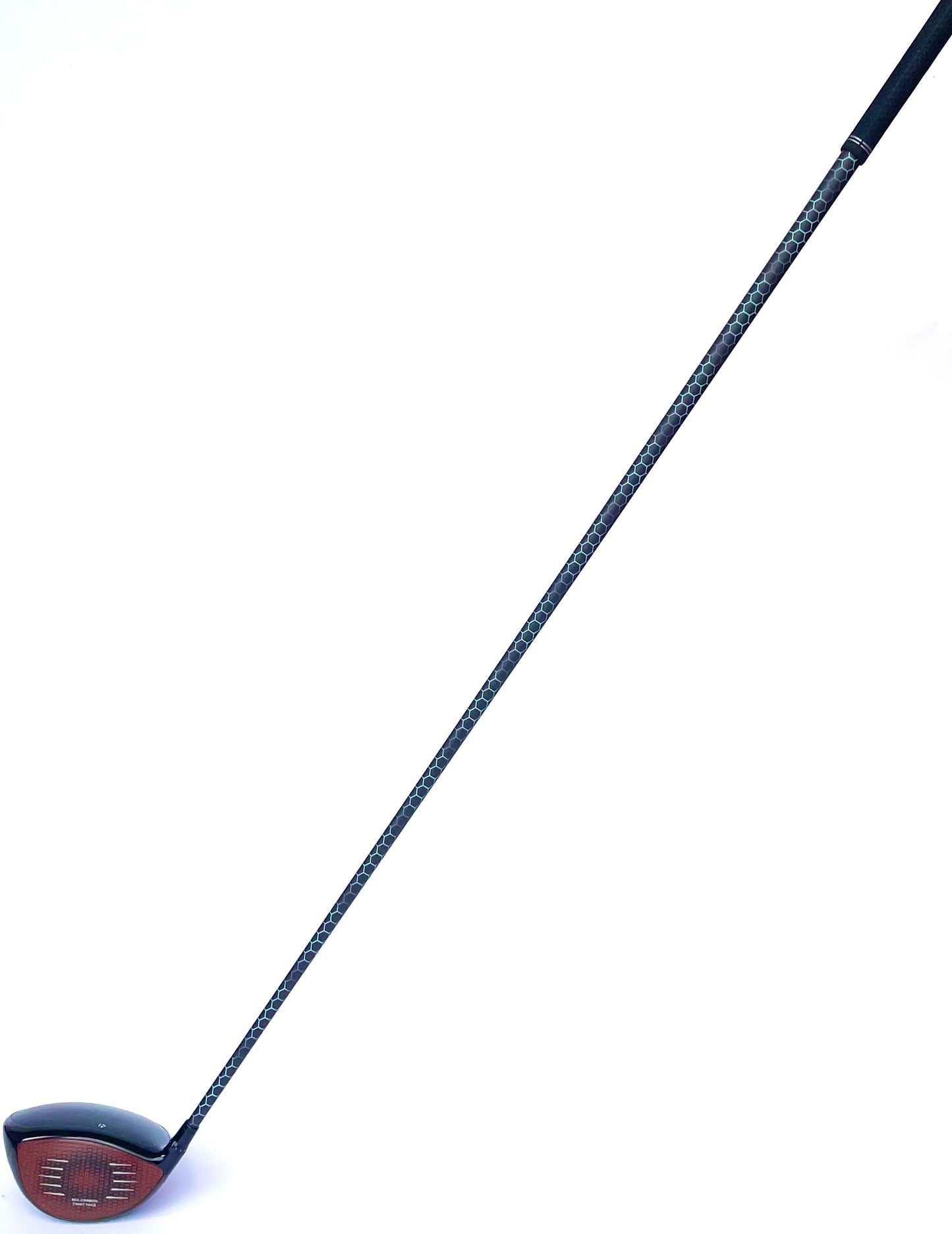 Blue Hex golf shaft wrap, face on